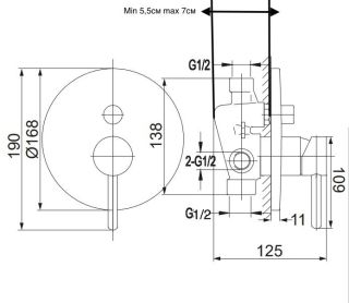 Душевая система скрытого монтажа Grocenberg GB5099MG-4 Матовое золото