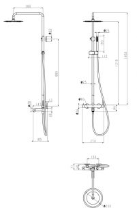 Душевая система Grocenberg GB7099GL золотой брашированный