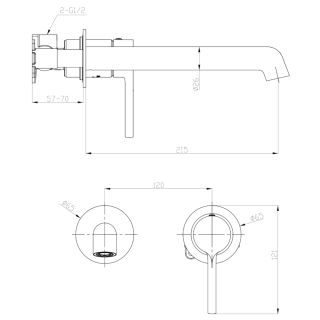 Встраиваемый смеситель для раковины Raglo R20.11 хром