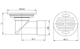 Душевой трап Raglo R605.10.09 графит