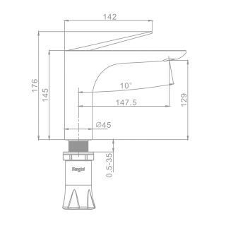 Смеситель для раковины Raglo R07.10.03 золотой сатин