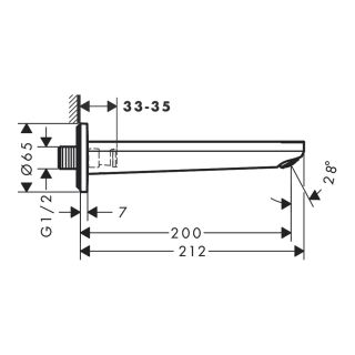 Излив на ванну Hansgrohe 72431670 черный
