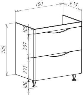 Тумба под раковину Bellezza Санриса 80см белый 00000010064