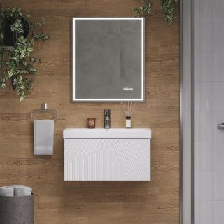 Тумба под раковину подвесная Velvex Edge tp.EDG.9696.70.1Y белый глянец, 70 см