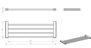 Полка для полотенец  Wonzon & Woghand WW-V3901-CR хром