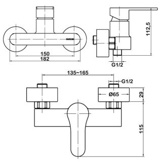 Смеситель для душа Swedbe Neptune 1320 хром