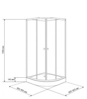 Душевой уголок Parly ZPE911 90x90см хром с поддоном