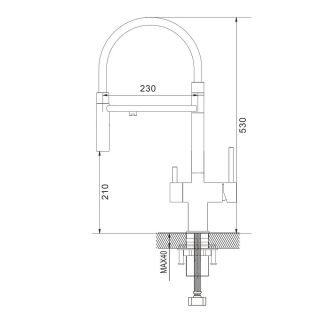 Смеситель для кухни Shevanik S178L с подключением фильтра сатин