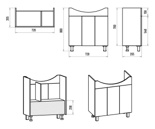 Напольная тумба под раковину Misty Изео 75см белый