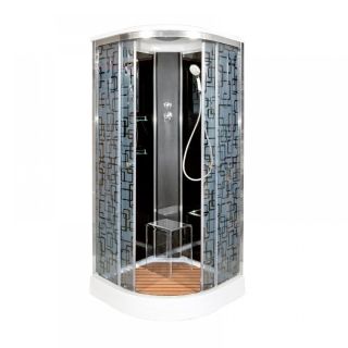 Душевая кабина Deto BМ1590 стандартная BLACK 90х90х220 см