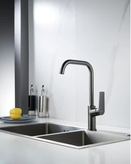 Смеситель для кухни Knotlor KN-61/GM, вороненая сталь