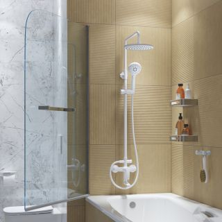 Душевая система с тропическим душем IDDIS Ray RAYWT3Fi06 белый матовый