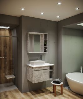 Зеркало Grossman 'ФАЛЬКОН-80 см' бетон