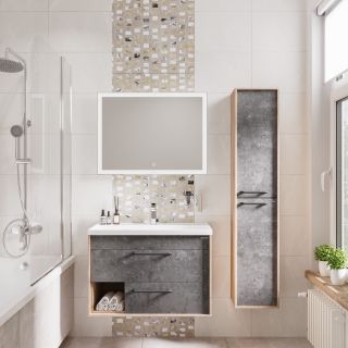 Тумба под раковину Grossman Реал 80см веллингтон/бетон 108009