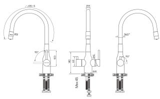 Смеситель для кухни Paulmark Salix Sa213419-Gw белый/золото