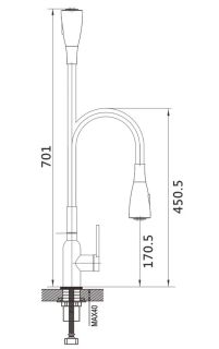 Смеситель для кухни Shevanik S843-9 серый/хром