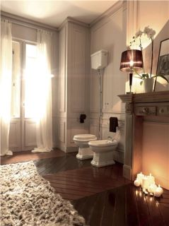 KERASAN Retro Унитаз напольный слив в стену цвет белый 101101