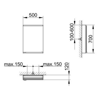 Зеркальный шкаф Keuco Royal Modular 800101050000000 50 см