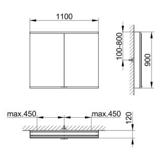 Зеркальный шкаф Keuco Royal Modular 800211111000200 110 см