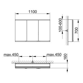 Зеркальный шкаф Keuco Royal Modular 800301110100000 110 см