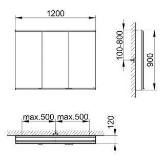Зеркальный шкаф Keuco Royal Modular 800301121000300 120 см