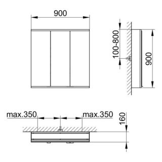 Зеркальный шкаф Keuco Royal Modular 800311091100300 90 см