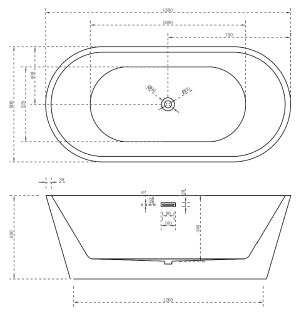 Акриловая ванна ABBER 150x80см AB9203-1.5