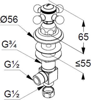 Боковой вентиль Kludi 1926 хром 518180520