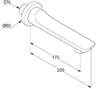 Излив для ванны Kludi Balance хром 5250305