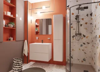 Подвесная тумба с раковиной Kare Luxe ФР-00015243 90см два ящика белый