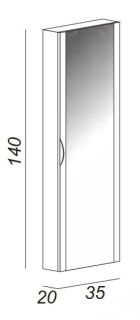 Шкаф-колонна Cezares 35x140 Frassino bianco Moderno 44713