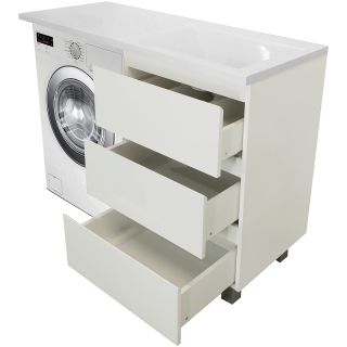 Напольная тумба с раковиной Эстет Dallas Luxe ФР-00009669 П 105см три ящика белый