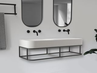 Консоль с раковиной ABBER Stein AS2646 подвесная 120см белый матовый