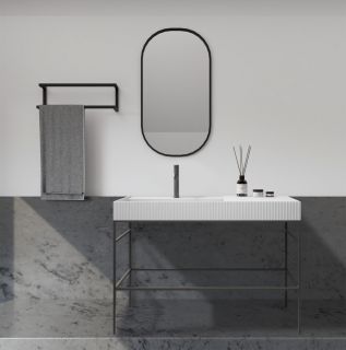 Консоль с раковиной ABBER Stein AS2647 напольная 120см белый матовый