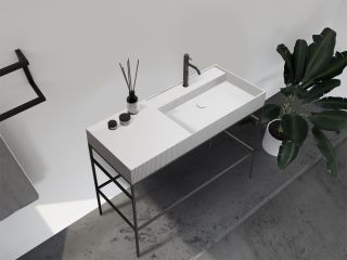 Консоль с раковиной ABBER Stein AS2647 напольная 120см белый матовый