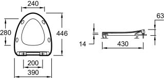 Крышка биде Jacob Delafon NOUVELLE VAGUE  E20069-00