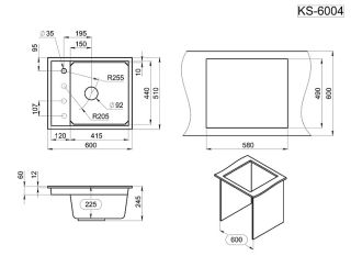 Мойка кухонная Granula Kitchen Space 6004, АРКТИК