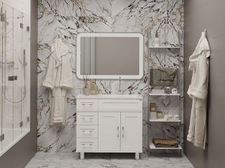 Напольная тумба под раковину Misty Купер 90см правая белый