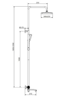 Душевая стойка Raglo R01.26.06 с термостатом чёрный