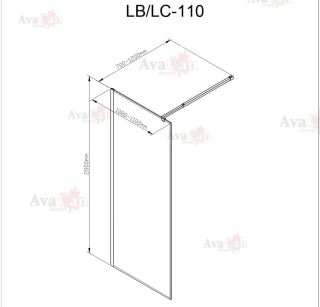 Душевая перегородка AvaCan LC 110 хром