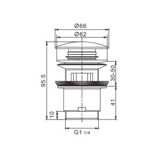 Rose RS01C Донный клапан с переливом белый матовый
