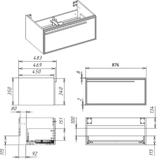 Тумба под раковину La Fenice Elba FNC-01-ELB-BG-90 синяя 90 см