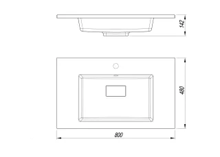 Раковина на тумбу Style Line Line СС-00002459 80 см антрацит