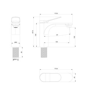 Смеситель для раковины Wonzon & Woghand WW-XH-010-MW белый матовый