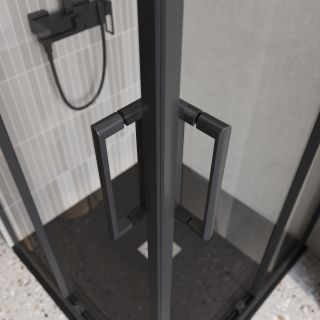 Душевой уголок BelBagno LUCE-A-2-90-C-NERO черный