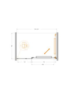 Душевая дверь CEZARES LUX-B-FS-11-120-C-CR хром