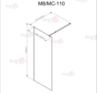 Душевая перегородка AvaCan MC110 MT хром
