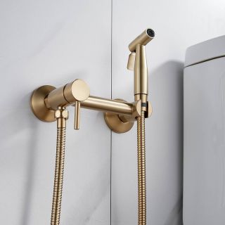 Гигиенический душ со смесителем Shevanik S107G золотой сатин