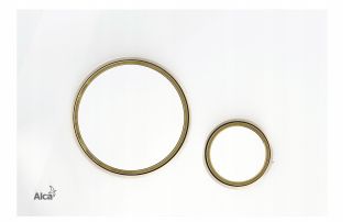 Кнопка смыва AlcaPlast белый/золото THIN M775