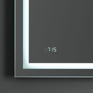Зеркало Am.Pm Gem M91AMOX0553WG с LED-подсветкой часами и косметическим зеркалом 55 см